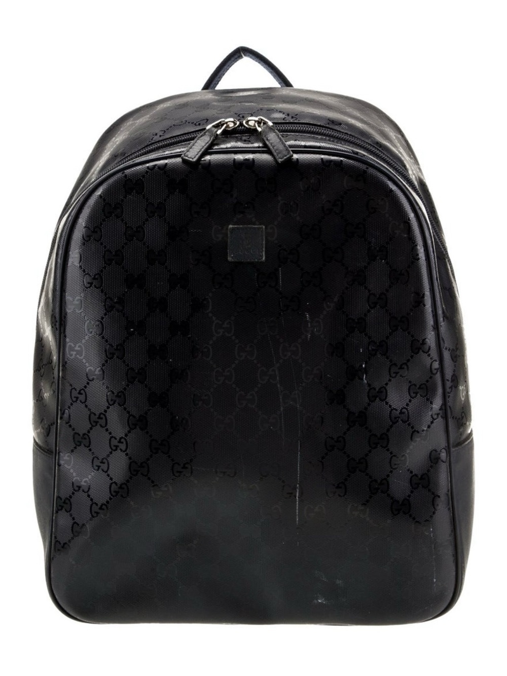 Gucci Black Monogram Leather Backpack